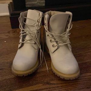 Never worn timberland boots with a raised heel